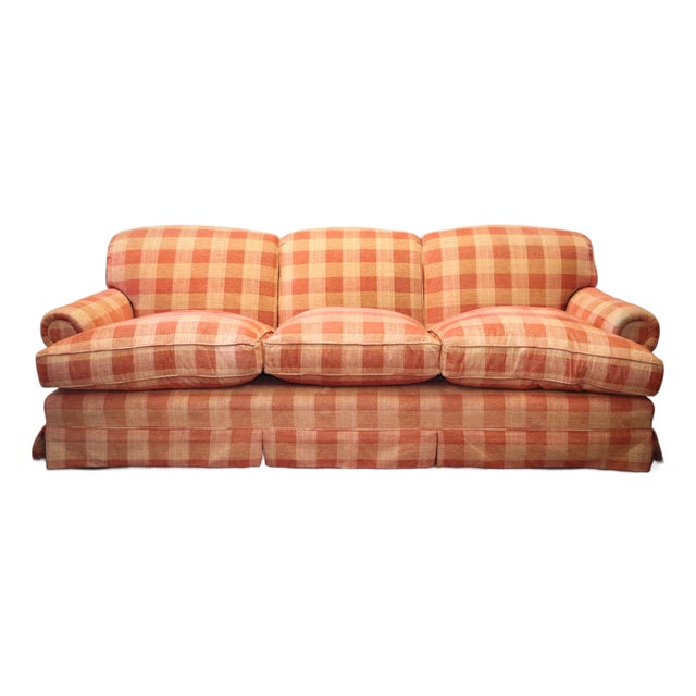 Large Gingham Three-Seater Sofa by George Smith, 2010s For Sale
