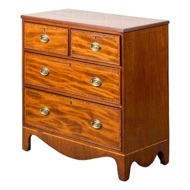 19th Century Flat Front Mahogany Chest For Sale