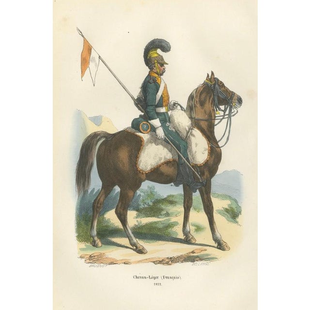 Napoleonic Guard Cavalry Officer on Horseback, 1843, Paper For Sale - Image 6 of 10