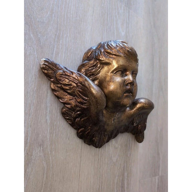 Early 20th Century Giltwood Cherub or Putto Wall Sculpture For Sale - Image 4 of 9