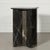 Nero Marquina marble side table with minimalist X form. Gorgeous black marble with white veining. Vintage condition with a...