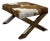 Vintage Cowhide Ottoman With Nailhead Trim For Sale
