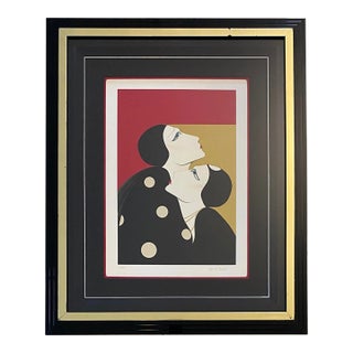 Roberto Tortoli French Art Deco Style Color Lithograph For Sale