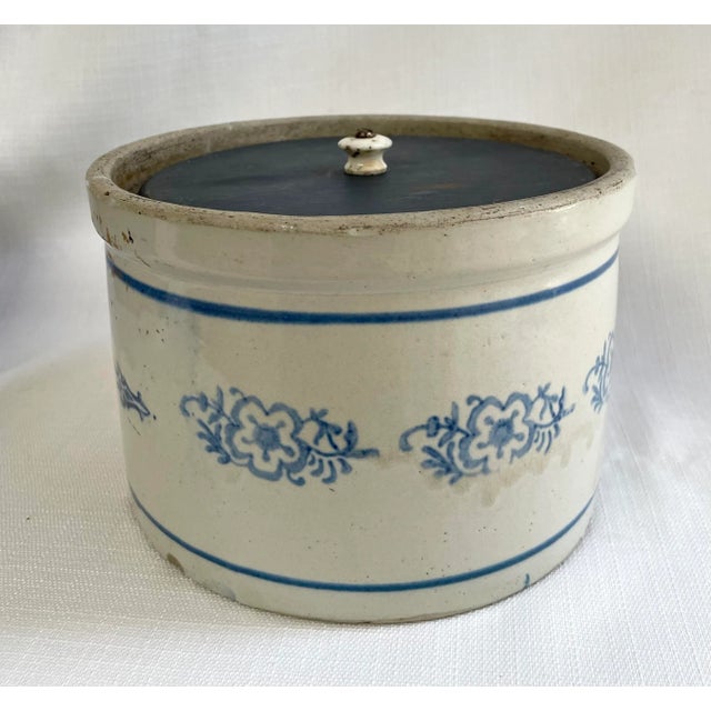 Late 19th Century Antique Stoneware Butter Crock With Lid For Sale In Monterey, CA - Image 6 of 8