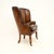 Victorian Leather Barrel Back Wing Armchair, 1840s For Sale - Image 3 of 10