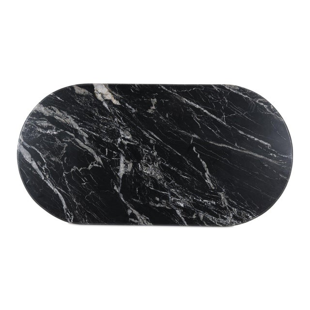 Black Four Hands Oranda Dining Table - Black Marble For Sale - Image 8 of 11