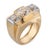 Mid 20th Century Retro French Gia 2.28 Carat Old Mine Cut Diamond 18k Yellow Gold Tank Ring, Size 4 For Sale In Los Angeles - Image 6 of 6