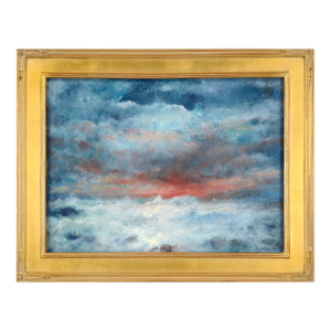 Stormy Sunset Seascape With Blue & Orange by Vasil Papkov