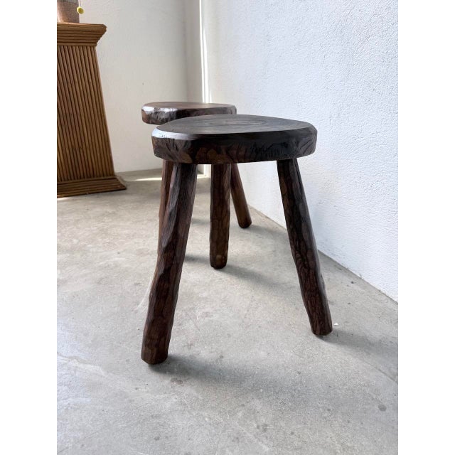 Oak Tripod Stools, 1950s, Set of 2 For Sale - Image 13 of 18