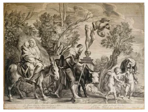 After Annibale Carracci, Christ and the Samaritan, 17th Century, Etching
