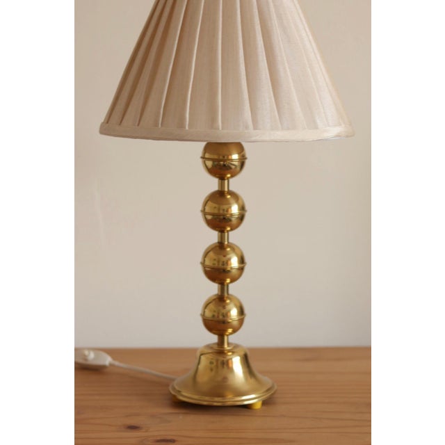Vintage Swedish Brass Bobbin Table Lamp from Aneta, Set of 2 For Sale - Image 12 of 18