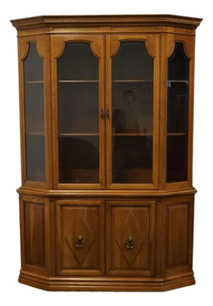 Davis Cabinet Co. Adriano Cherry Italian Neoclassical Tuscan Style 56" China Cabinet 1125 / 1126