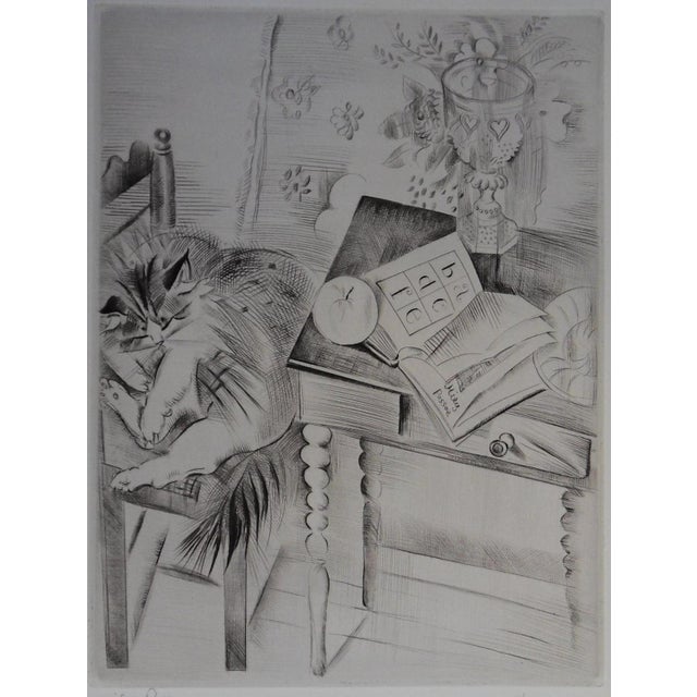 Mily Possoz, The Cat's Nap, Original Signed Engraving For Sale - Image 8 of 8