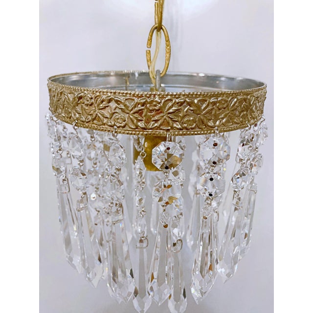 1950s Italian Brass Upside Down Layered Cake Chandelier For Sale - Image 9 of 10