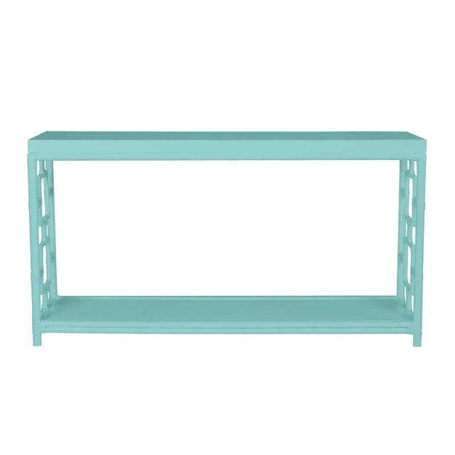 David Francis Sobe Console, Turquoise For Sale - Image 4 of 4