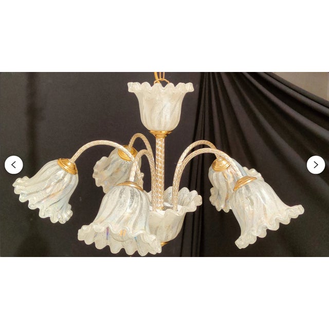 Hollywood Regency Murano Glass Chandelier, 1980s For Sale - Image 4 of 7