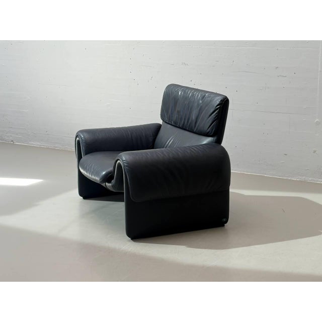 DS-2011 Black Leather Lounge Chair from De Sede, Switzerland, 1980s For Sale - Image 6 of 18