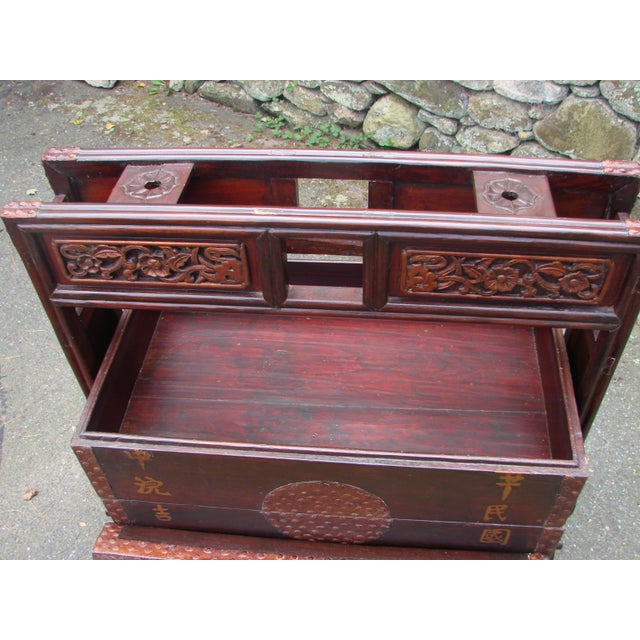 Brown Chinese Antique Wedding Chest For Sale - Image 8 of 10