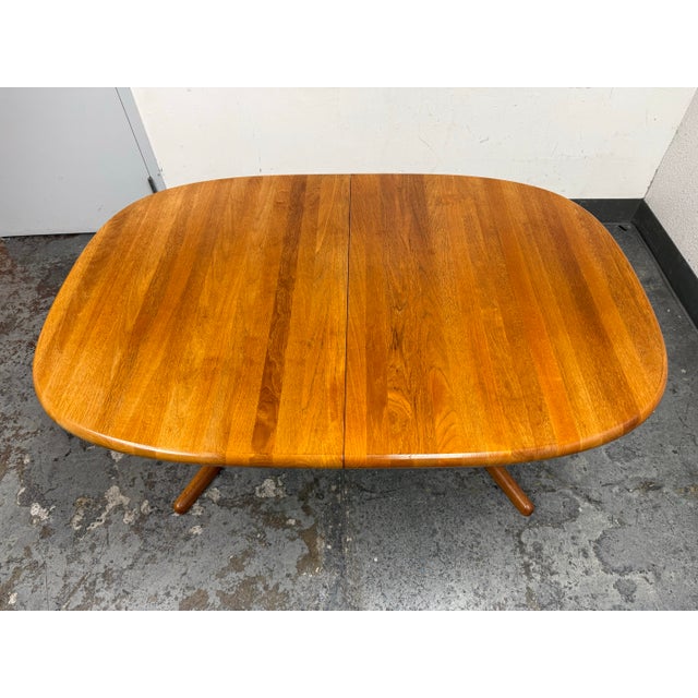 Mid-Century Modern Glostrup Extension Dining Table + Six Eva Side Chairs by Niels Koefoed for Koefoeds Hornslet, Circa 1960's For Sale - Image 3 of 12