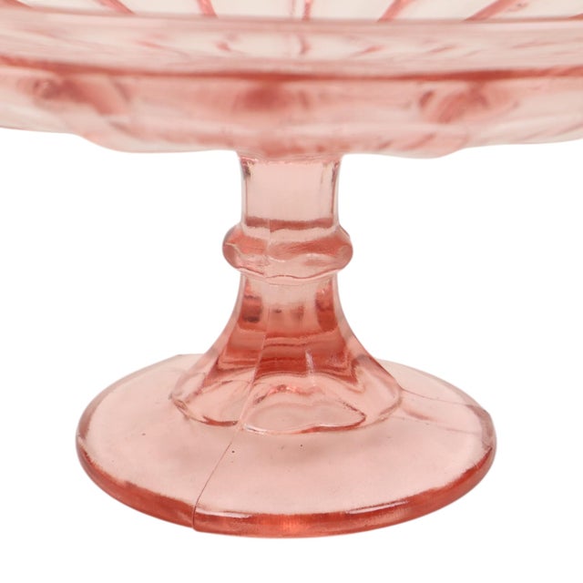 Art Deco Pink Tall Fruit Bowl in Glass, 1930s For Sale - Image 6 of 18
