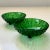Anchor Hocking Pair of Vintage Emerald Green Footed Bubble Glass Bowls Circa 1940s For Sale - Image 4 of 9