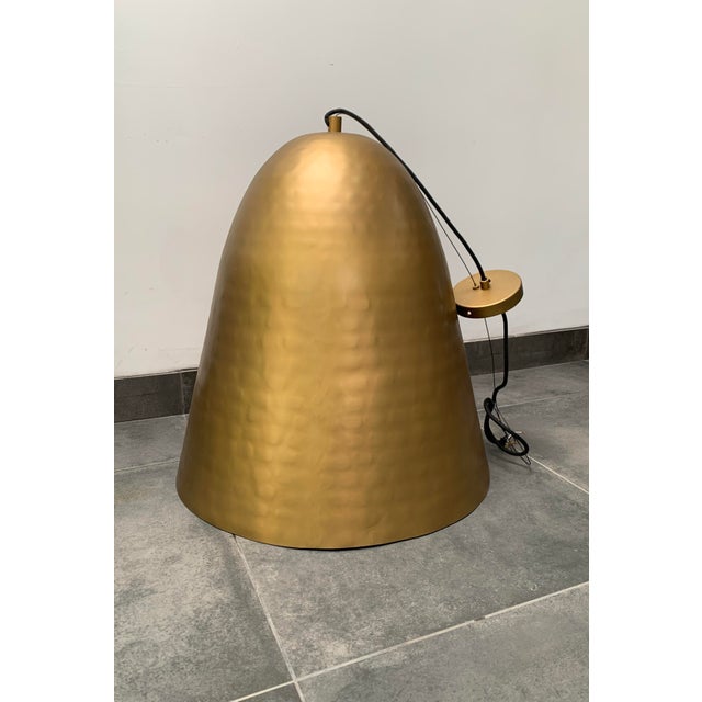 Contemporary Contemporary C B 2 Hammered Brass Dome Pendant Light For Sale - Image 3 of 6