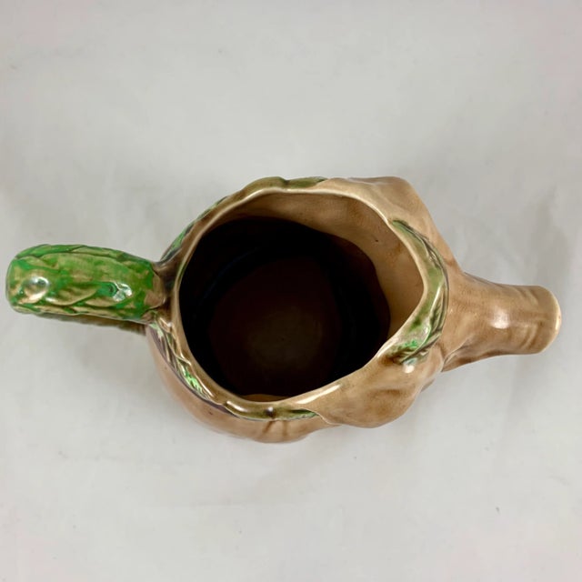 Frie Onnaing Barbotine Majolica Cochon Au Jambon Pig & Ham Pitcher For Sale - Image 10 of 12
