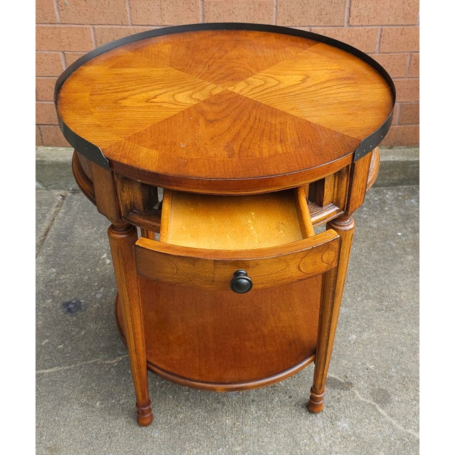 French Late 20th Century Bookmatched Fruitwood Gueridon Table For Sale - Image 3 of 5