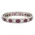 Vintage Ruby & Diamond Eternity Ring 18k Gold - 1990s, Size 6 For Sale