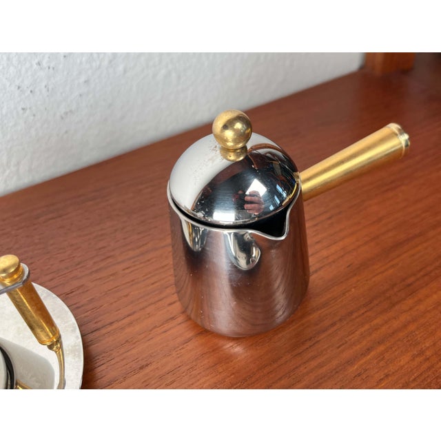 Italian Postmodern Lavazza Oro Series Espresso Cups and Saucers from Balzano, 1980s, Set of 7 For Sale - Image 4 of 18