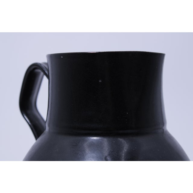 1960s Pottery Stoneware Pitcher W. Handle - Stamped For Sale - Image 9 of 15