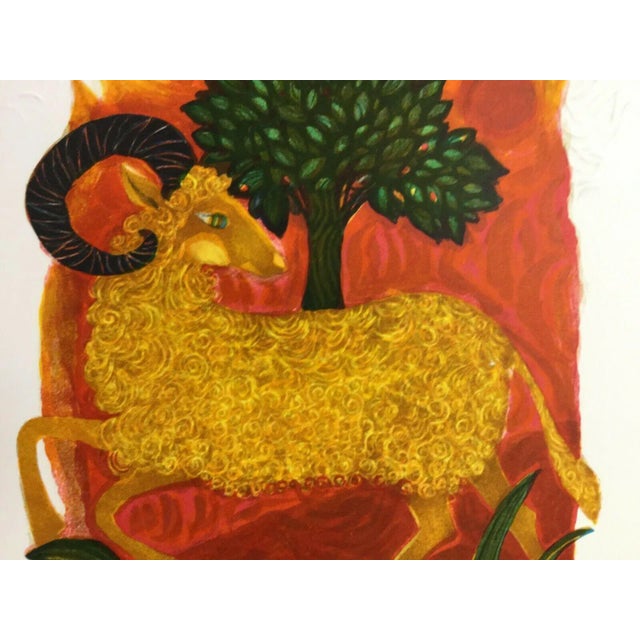 Mid Century Modern Unframed Aries Zodiac Judith Bledsoe Hand Signed Lithograph For Sale - Image 4 of 5