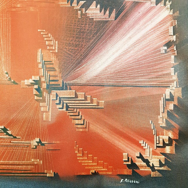 1970s Gianfranco Pelizzoni, Stacco Nel Tempo, Large Print on Canvas For Sale - Image 5 of 11