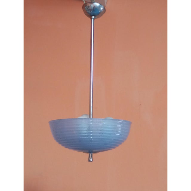 Pulegoso Light Blue Glass Chandelier by Barovier & Toso, Murano, 1960s For Sale - Image 14 of 16