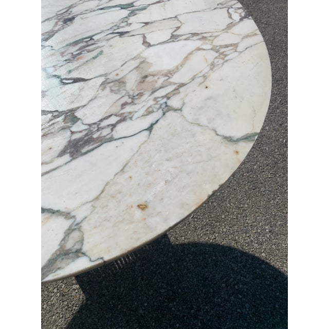 1960s Warren Platner Style Mid Century Wire Base Side Table With Marble Top For Sale - Image 9 of 12