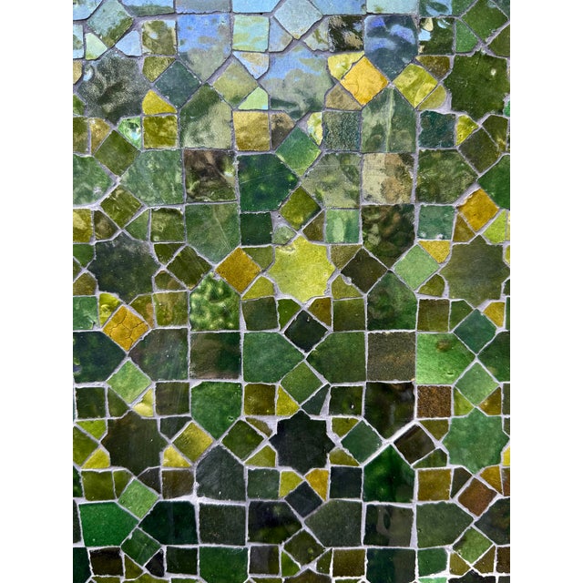 Early 21st Century Emerald Green Arched Mosaic Vintage Wall Fountain For Sale - Image 5 of 8
