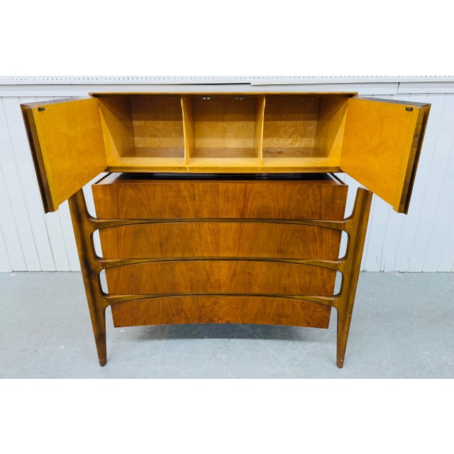Mid-Century Modern Mid-Century Swedish Modern William Hinn Sculptural Walnut 4-Piece Bedroom Set For Sale - Image 3 of 12