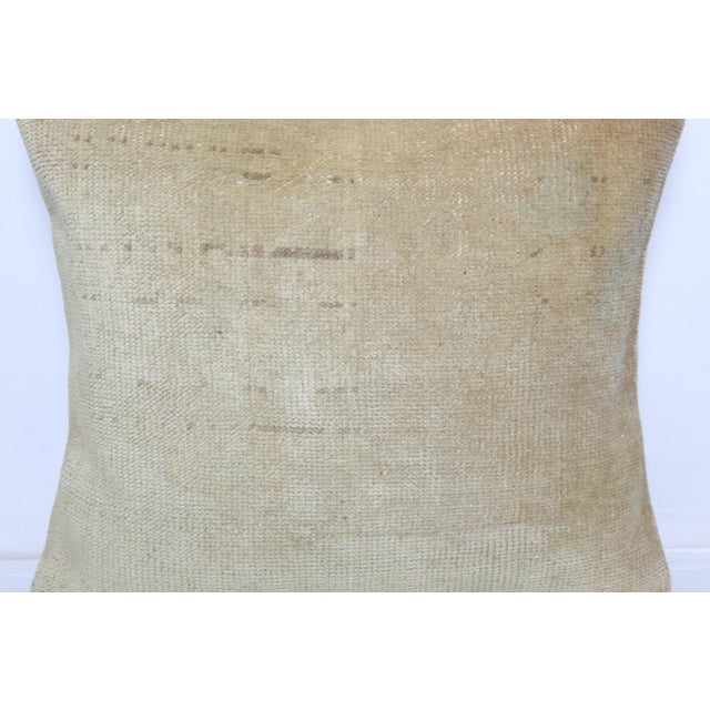 Foft Color Tones Vintage Oushak Rug Pillow -16'' X 18'' For Sale In Tampa - Image 6 of 9