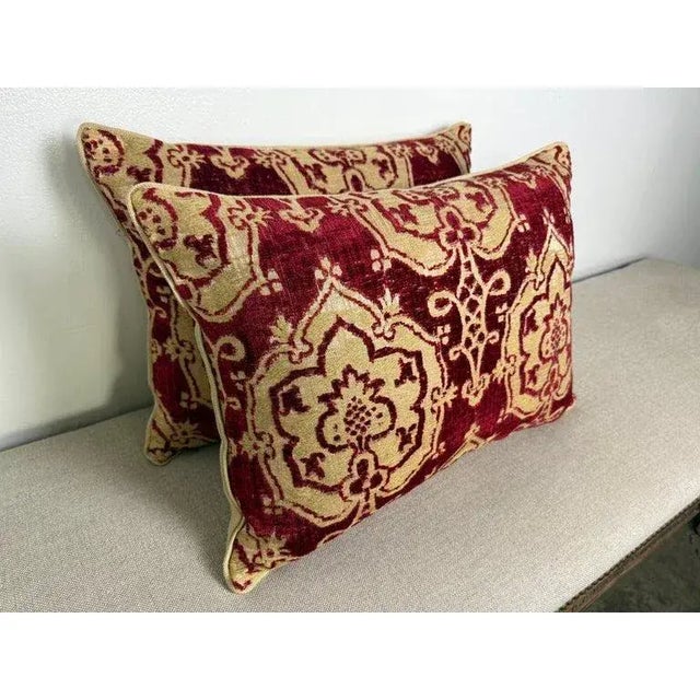 These exquisite pillows are crafted from antique Italian brocade, featuring a richly textured design woven in a luxurious...