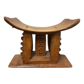 Vintage Hand-Carved Tribal Stool, Mid-20th Century For Sale