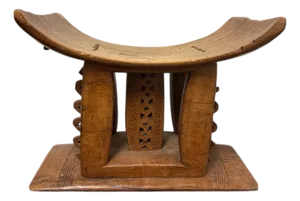 Vintage Hand-Carved Tribal Stool, Mid-20th Century