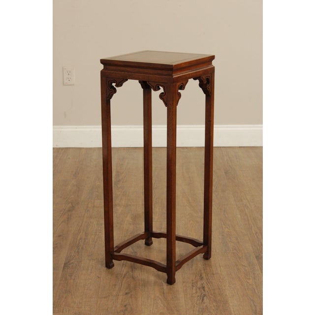 Baker Asian Inspired Pair of Mahogany Pedestal Plant Stands For Sale - Image 11 of 12