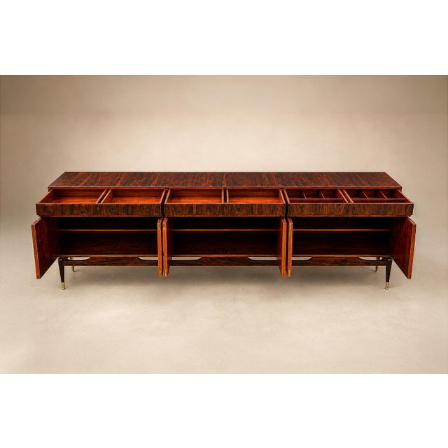 Giuseppe Scapinelli Rosewood Credenza With Brass Sabots, Brazilian Modern, 1950s For Sale - Image 17 of 18