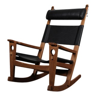 Lounge Rocking Chair attributed to Hans J. Wegner for Getama, 1970s For Sale