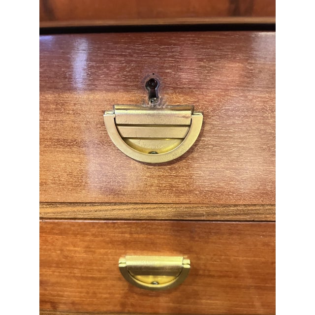 1930s German Art Deco Sculptural Burl Walnut Credenza with Vitrine and Marble Serving Slide, 1932 For Sale - Image 5 of 15