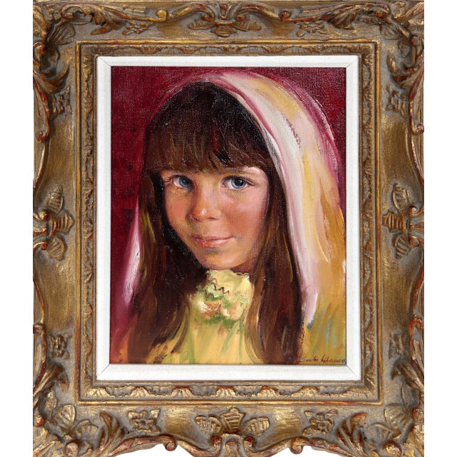Sandu Liberman, Portrait of a Girl, Oil on Canvas For Sale