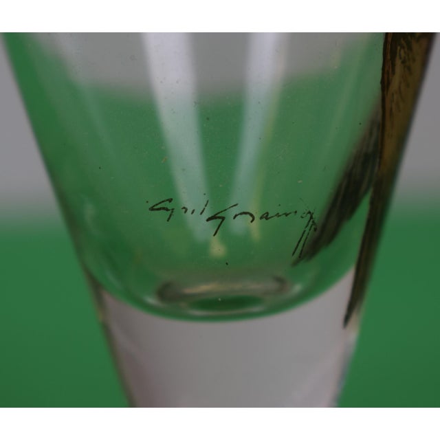 Set X 6 Cyril Gorainoff Sherry Glasses W/ Enamel Hand Painted Waterfowl Birds For Sale - Image 9 of 9