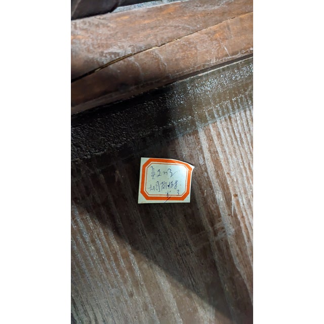 Antique Chinese Qing Dynasty Black Lacquer Elm Wedding Cabinet Armoire Wardrobe For Sale - Image 4 of 15