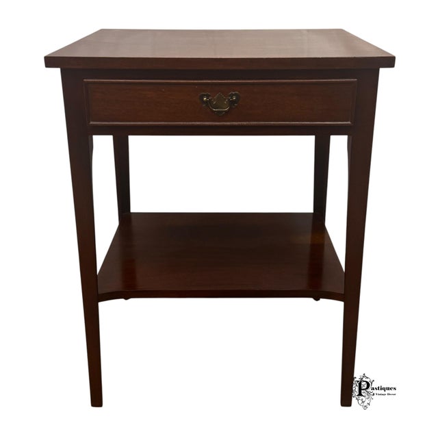 Vintage Craftique Chippendale Style Solid Mahogany Nightstand / Side Table For Sale - Image 11 of 11