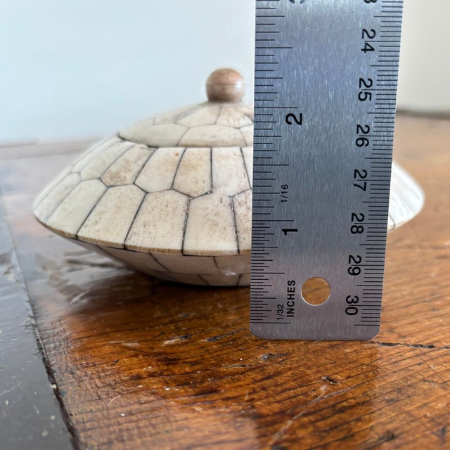 Maitland - Smith Maitland-Smith Tessellated Bone Lidded Dish/Box For Sale - Image 4 of 6
